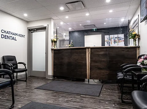 Reception desk at Chatham-Kent Dental